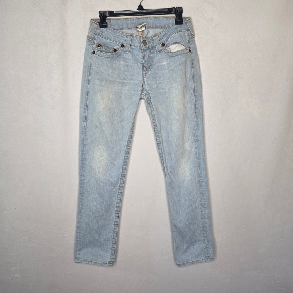 True Religion Stella Skinny Jeans Light Wash  Low Rise Stretch Denim